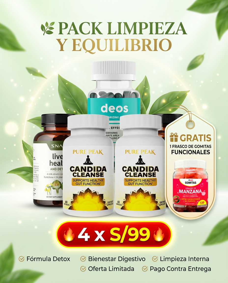 Pack Limpieza y Equilibrio (Candida, deos, liver) + gomitas funcionales