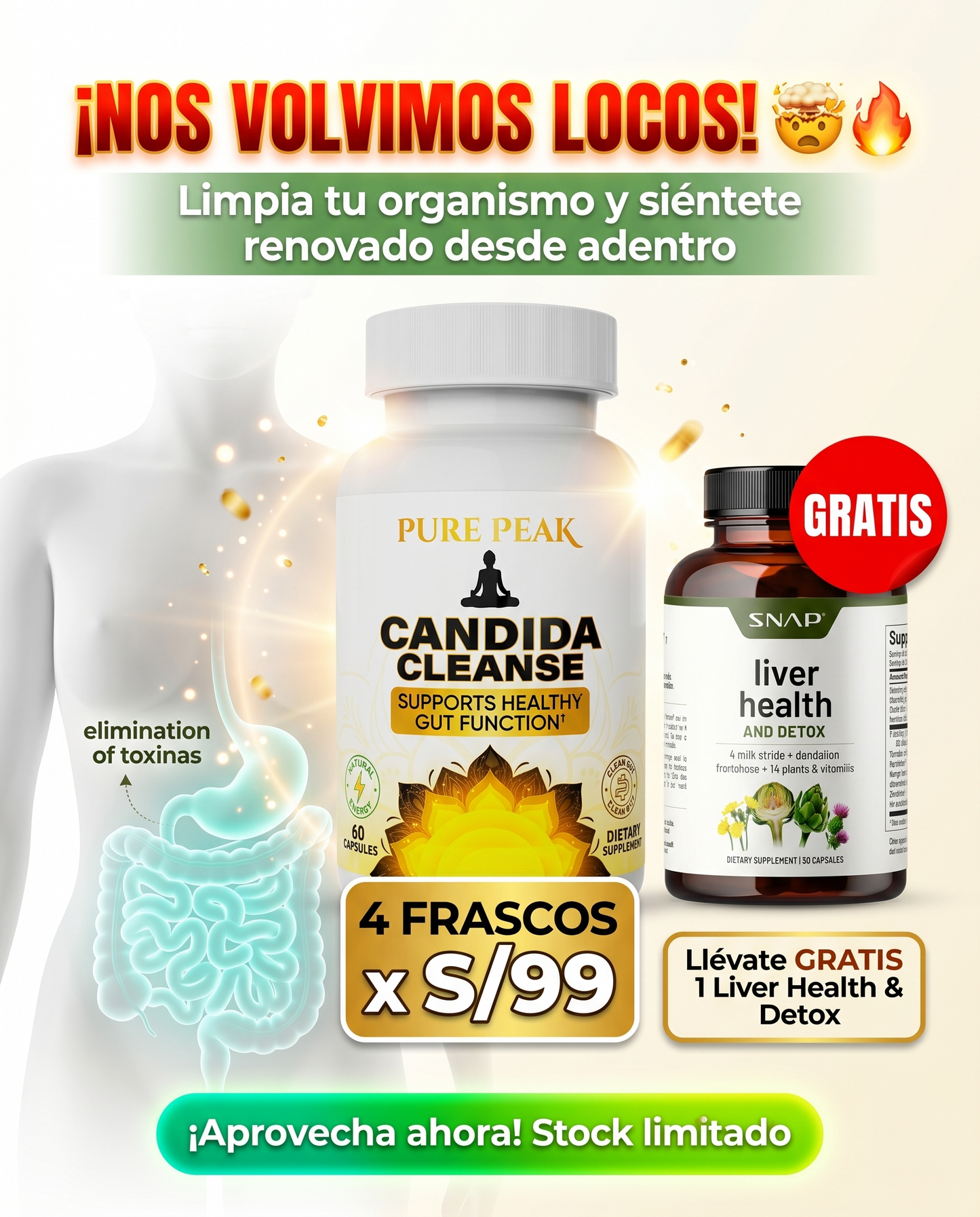 Candida Cleanse x 4 + liver Health & detox