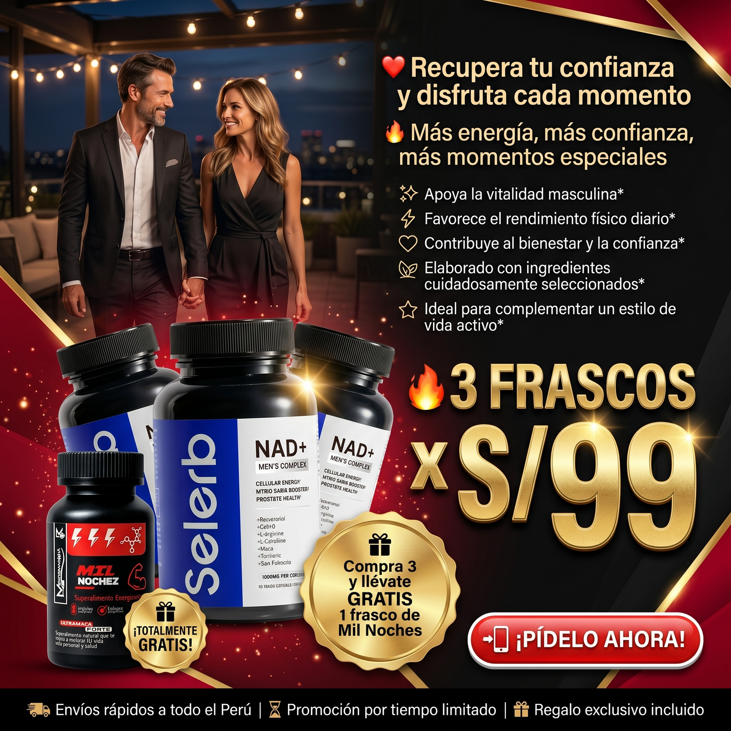 SELERB NAD - Mejora tu rendimiento intimo x 3 + Mil nochez